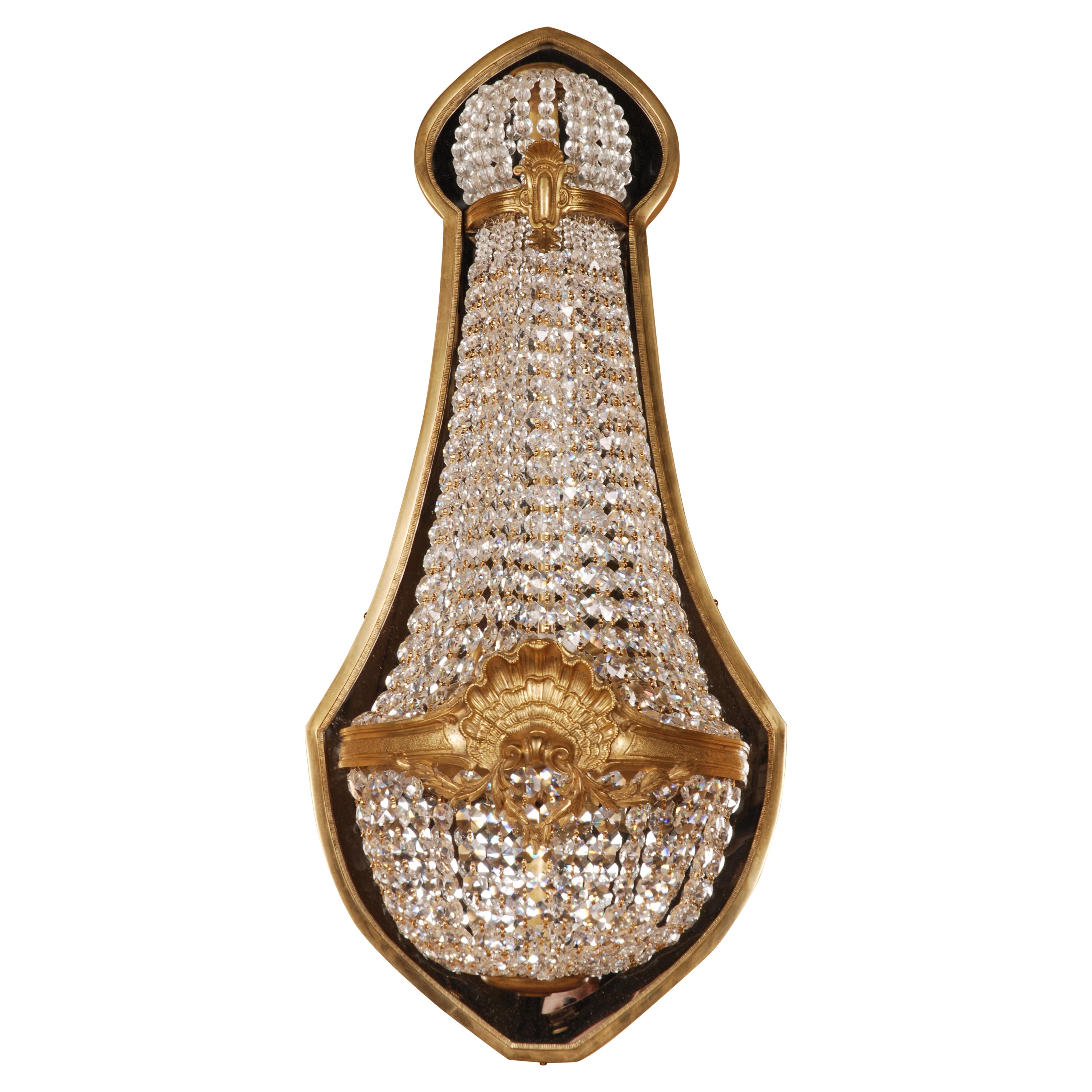 Kristallkorb-Wandleuchte im Louis-XVI-Stil im Angebot