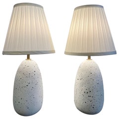 Pair of Terrazzo Stone Base Table Lamps