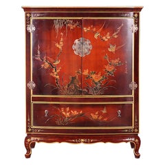 Vintage Asian Bow-Front Cabinet