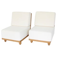 French Guillerme and Chambron Votre Maison Pair of Lounge Chairs Model Elmyre