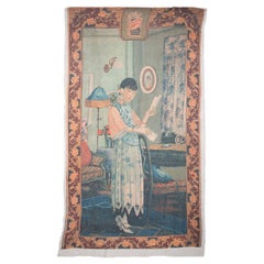 Chinese Printed Silk Cigarette Poster