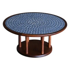 Gordon & Jane Martz Walnut & Ceramic Coffee Table for Marshall Studios