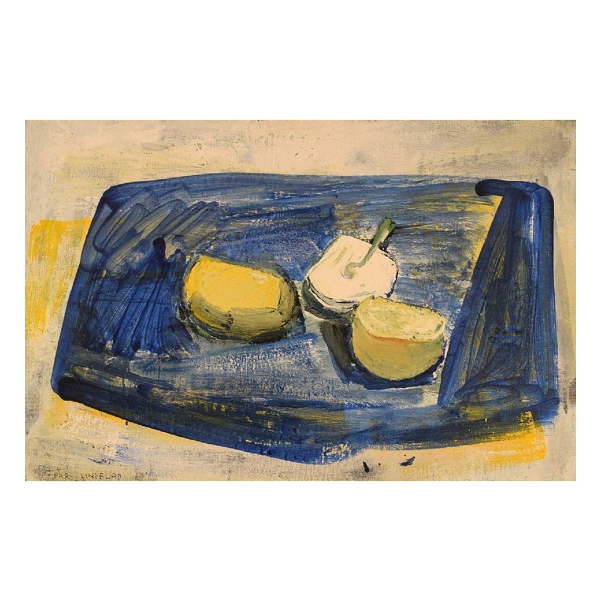 Pär Lindblad, Swedish Artist, Oil on Canvas, Modernist Still Life