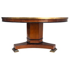 Neoclassical Expanding French Polish Dining Table, Gold Leaf and Ebonized