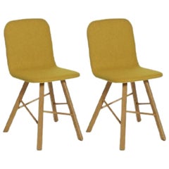 Set of 2, Tria Simple Chair Upholstered, Yellow by Colé Italia