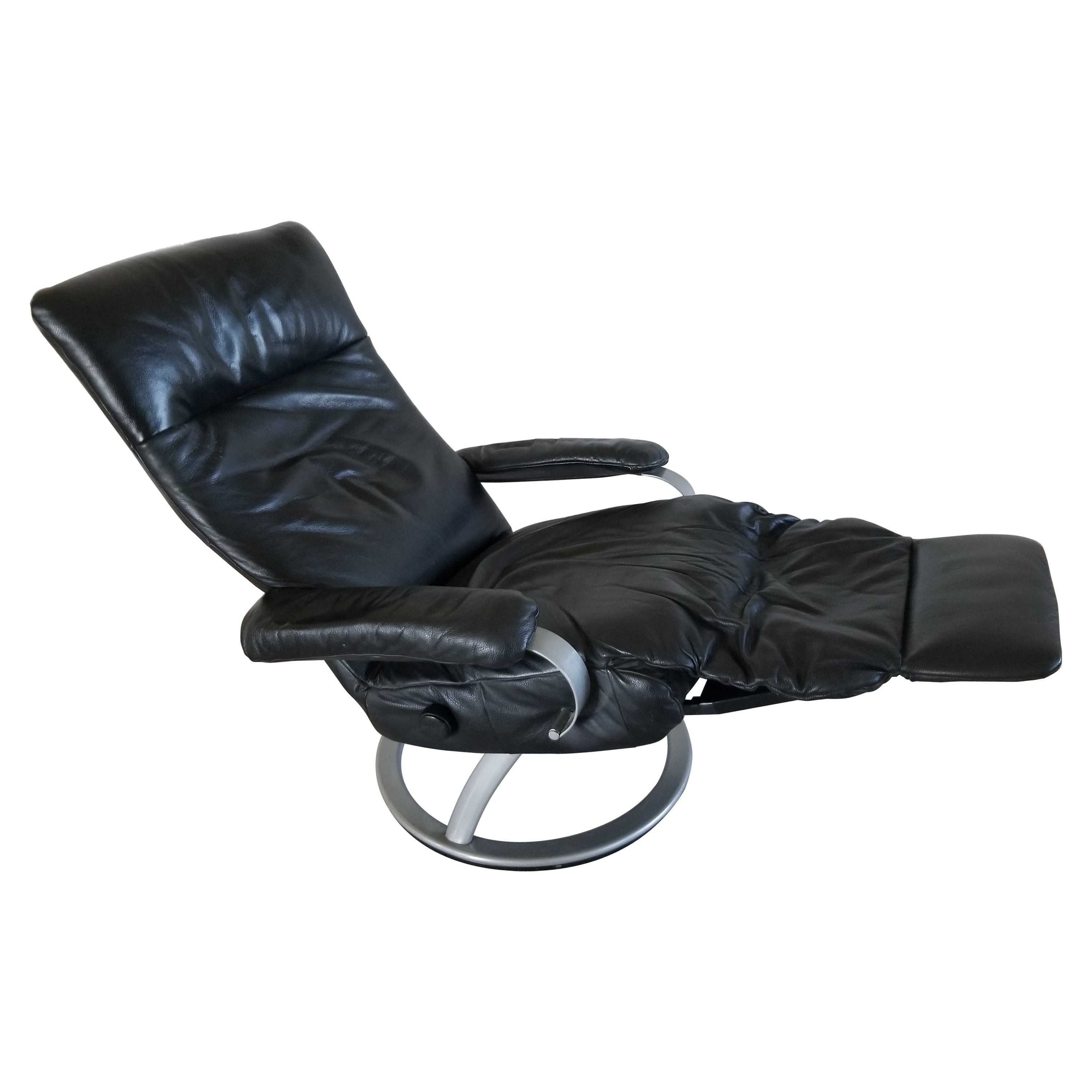 Percival Lafer Modern Leather Recliner Ergonomic Kiri Swivel Lounge Chair Brazil