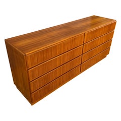 c. 1970s Eight Drawer Teak Danish Modern Dresser by Komfort