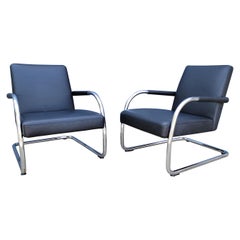 Antonio Citterio for Vitra Leather & Chrome Lounge Chairs