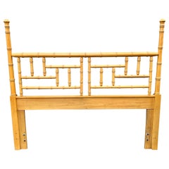 Vintage Hollywood Regency Faux Bamboo Chinoserie Headboard by Dixie