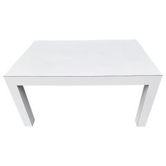 Mid-Century Modern White Laminate Parsons Table