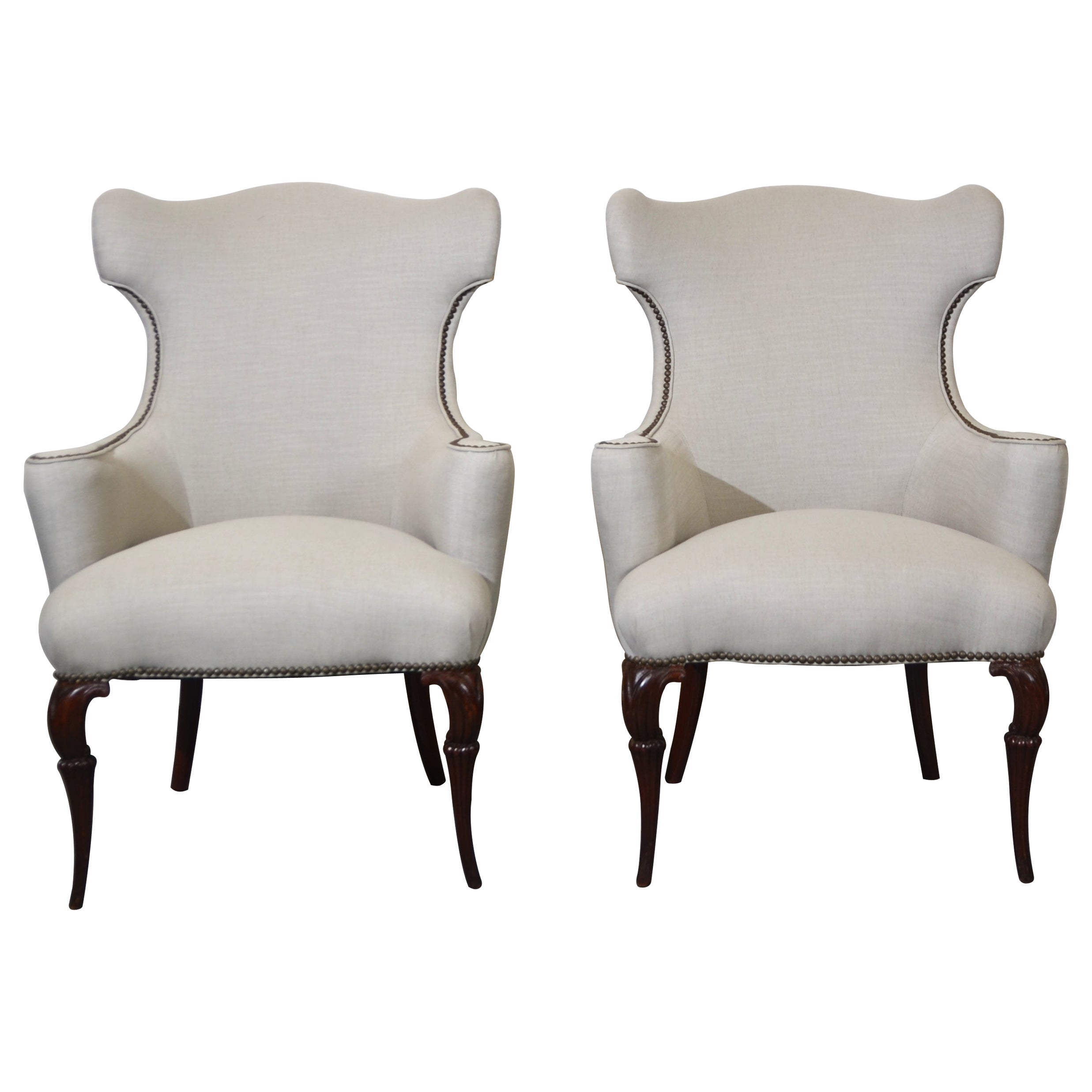 1940's American Butterfly Wingback Chairs Set of 2
