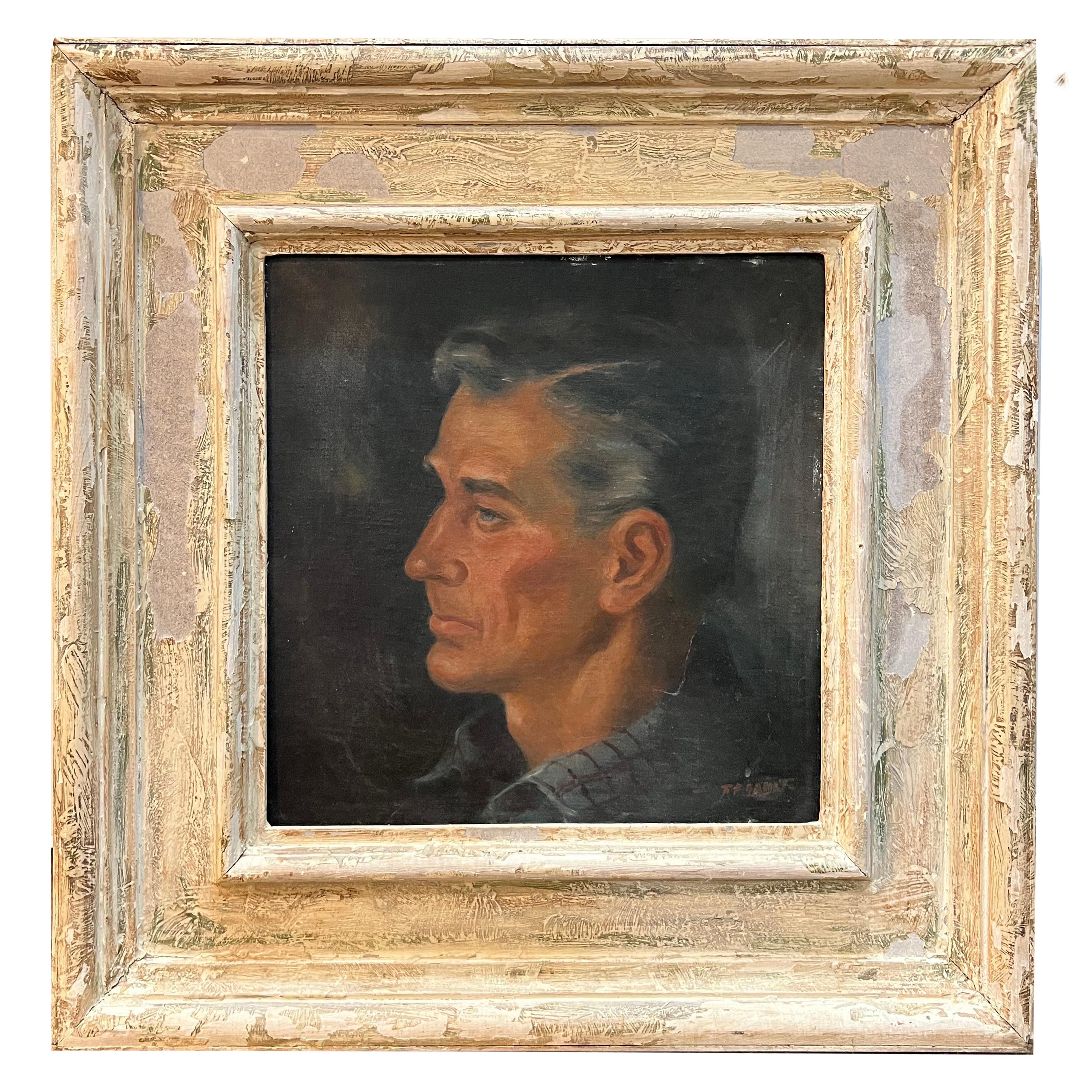 Robert Franklin Gault Portrait signé d'un homme en vente