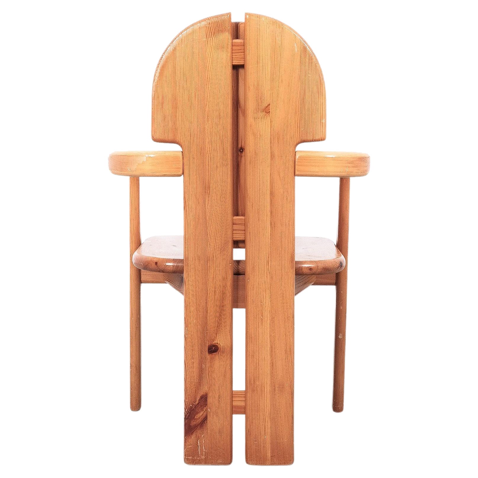 Rainer Daumiller Solid Pine Wood Dining Chairs '2' Danish Design, 1970