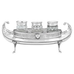 18th Century Antique Sterling Silver Ladies Inkstand
