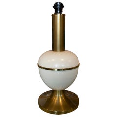 1970s White Metal Table Lamp Imitating Ostrich Eggs 