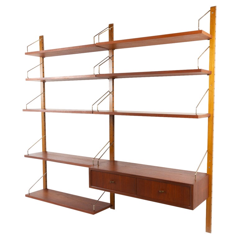 Danish Modern Modular Teak Wall Unit by Poul Cadovius for Cado 1950s at ...