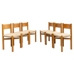 Mid-Century Modern Set of Six Chairs After Charlotte Perriand