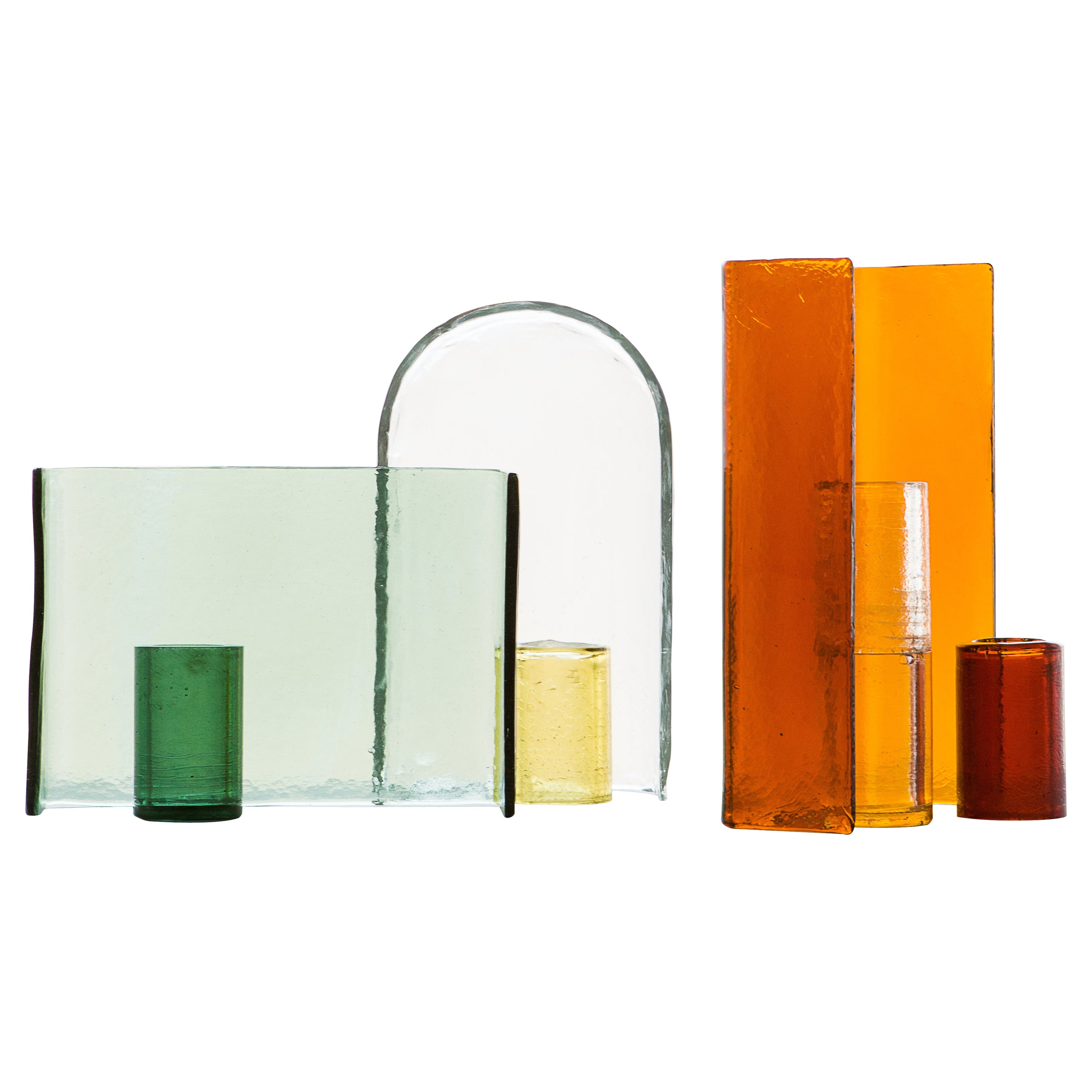 Collection de vases en verre coulé Alcova de Ronan et Erwan Bouroullec - Ensemble 05 en vente