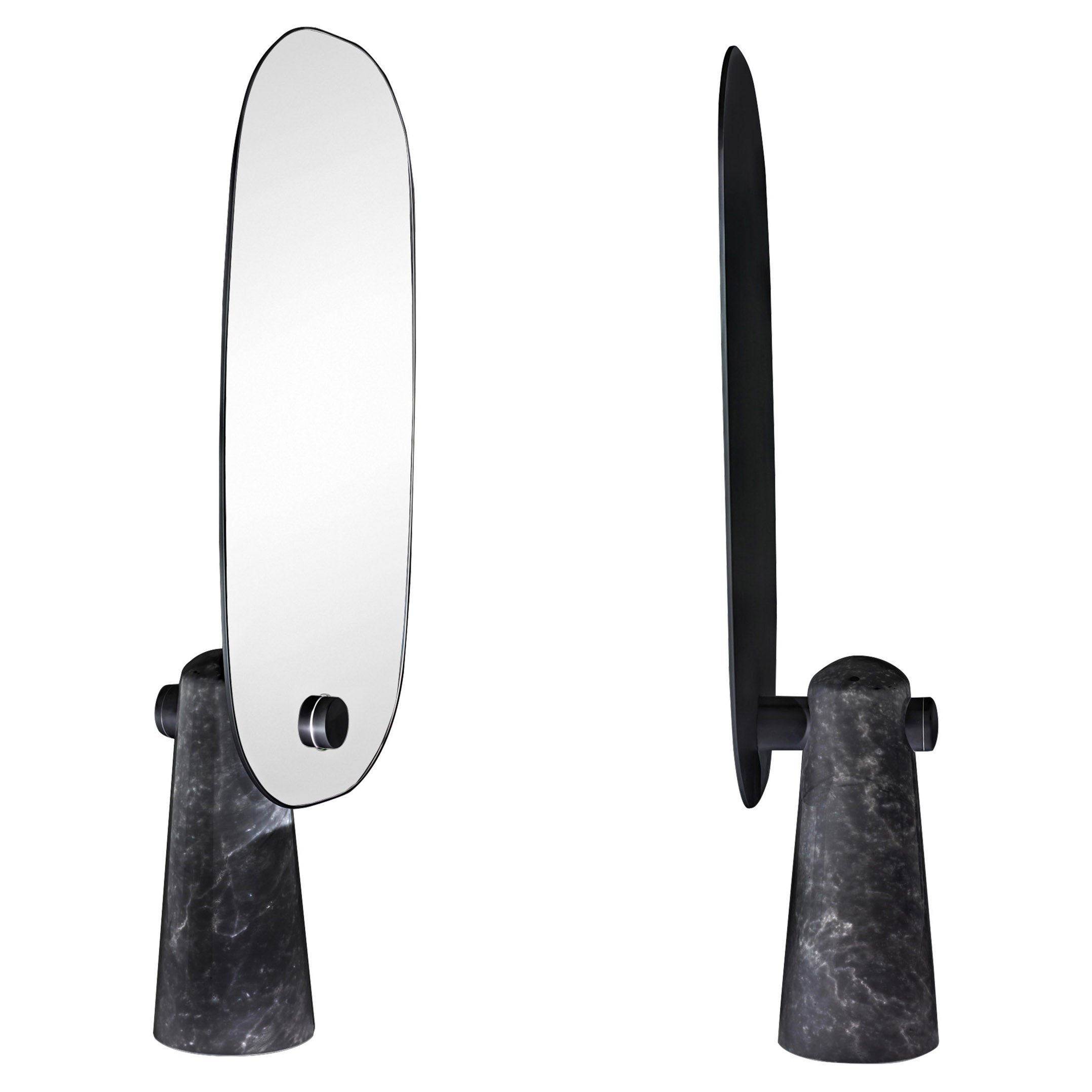 Black Iconic Mirror by Dan Yeffet and Lucie Koldova for La Chance For Sale