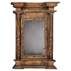 Mirror Minature Neoclassical Gilded Italian 18th Century Moulded Incised