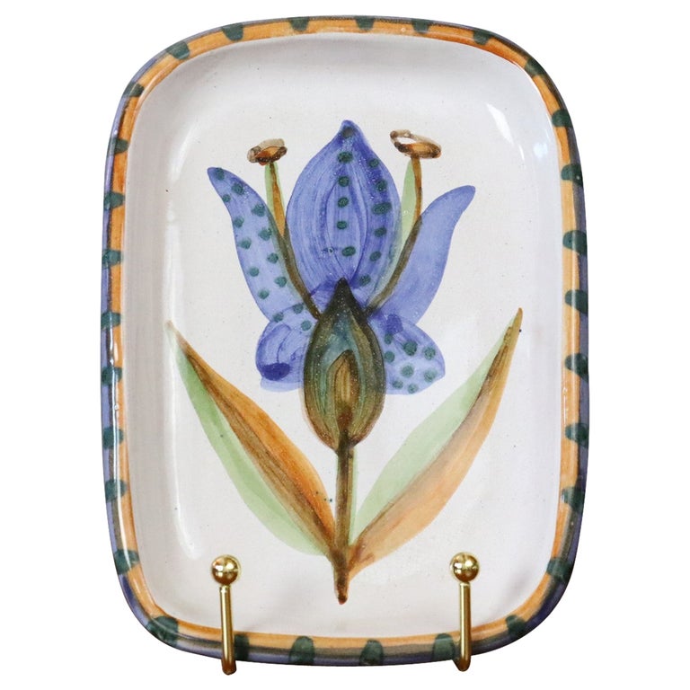 Mid-Century French Ceramic Plate by Naumovitch Gourju, Grand Chêne, Vallauris For Sale
