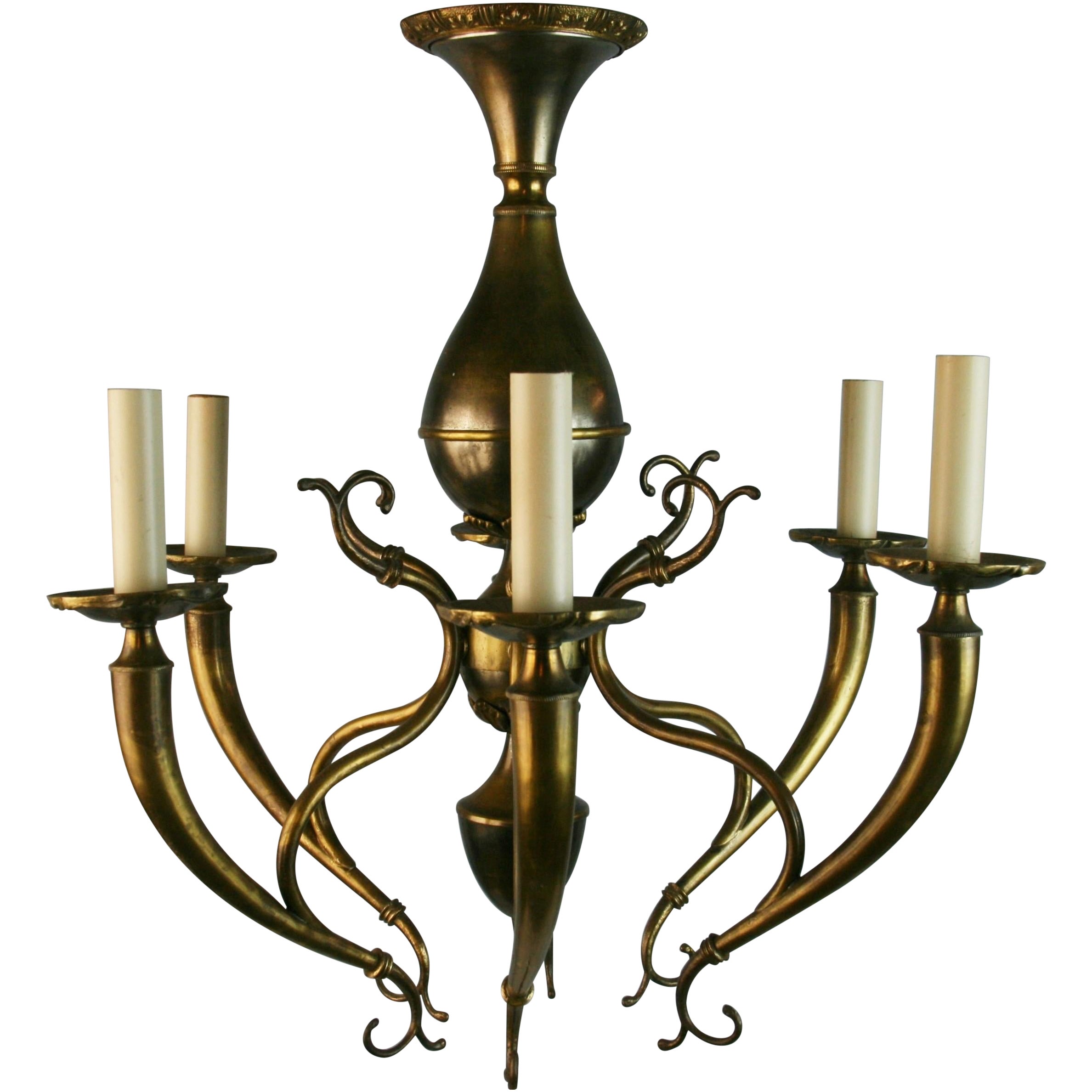 Gio Ponti  Italian Mid Century Two-Tone Chandelier