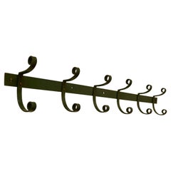 Long French Row of 12 Wrought Iron Hat and Coat Hooks