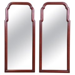 Used Henkel Harris Carved Mahogany Framed Tall Mirrors, Pair
