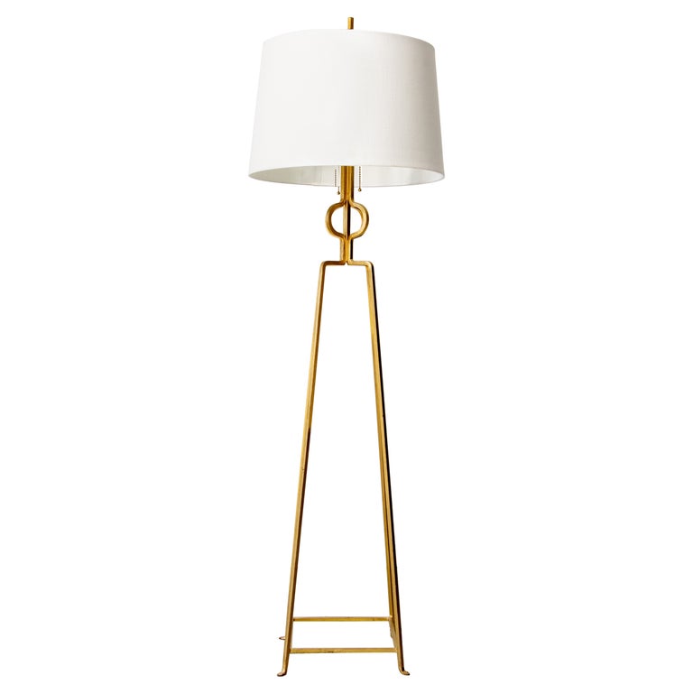 Tommi Parzinger Gold Gilt enameled Floor Lamp For Sale
