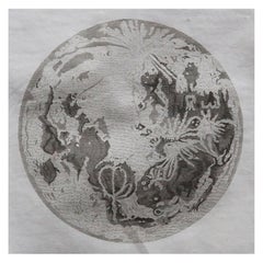 Original Antique Map of the Moon, Dated 1812