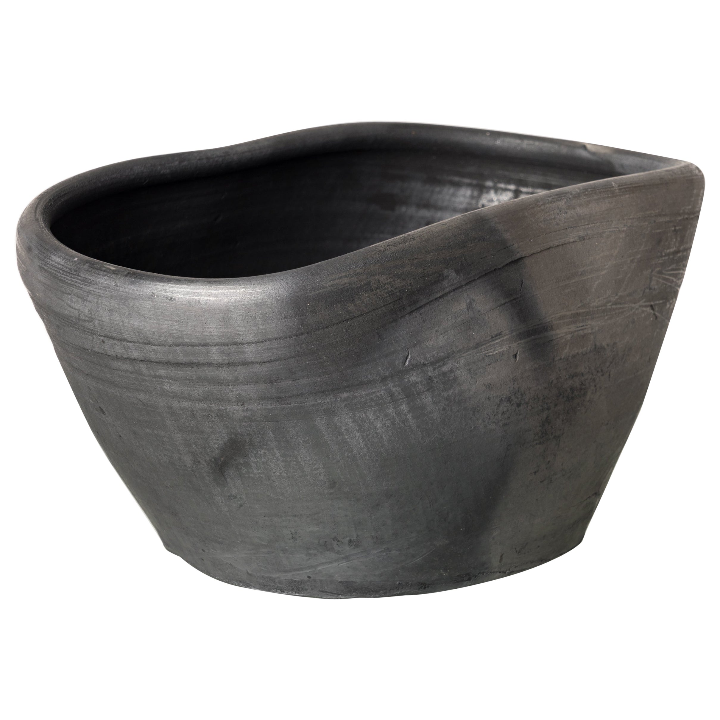 "Carbone" Charcoal & Silver Terracotta Dish by Facto Atelier Paris, France, 2022 For Sale