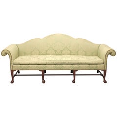 Retro KINDEL Irish Georgian Collection Mahogany Ball in Claw Camel Back Sofa