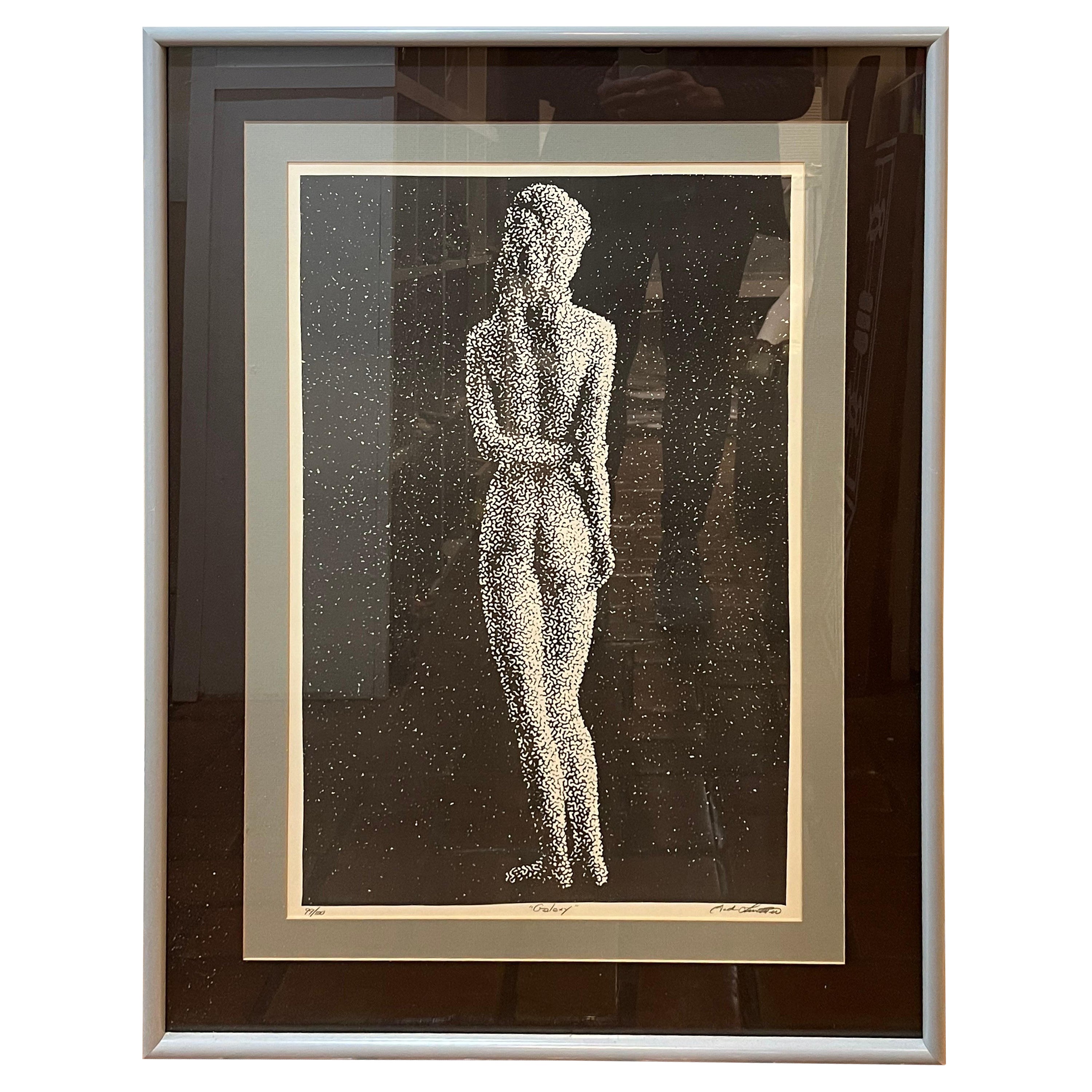 Grande litografia firmata di un nudo postmoderno in vendita