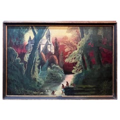 Antique Victorian Style Painting of a castle