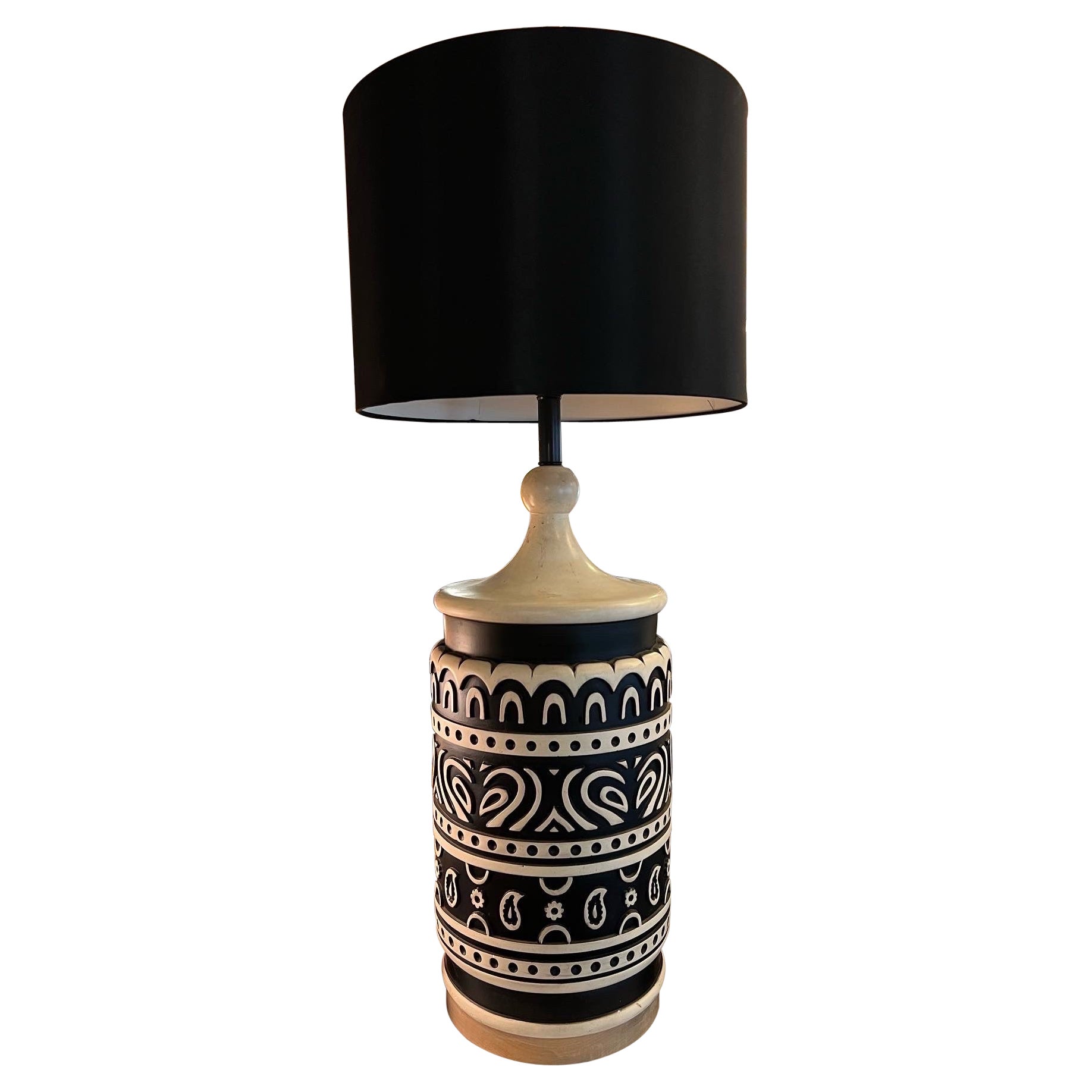 Lampe Tiki en céramique mi-siècle moderne