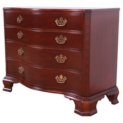 Baker Furniture Chippendale Carved Mahogany Chest of Drawers, Newly Refinished