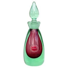 Archimede Seguso Murano Sommerso Red Green Italian Art Glass Perfume Bottle
