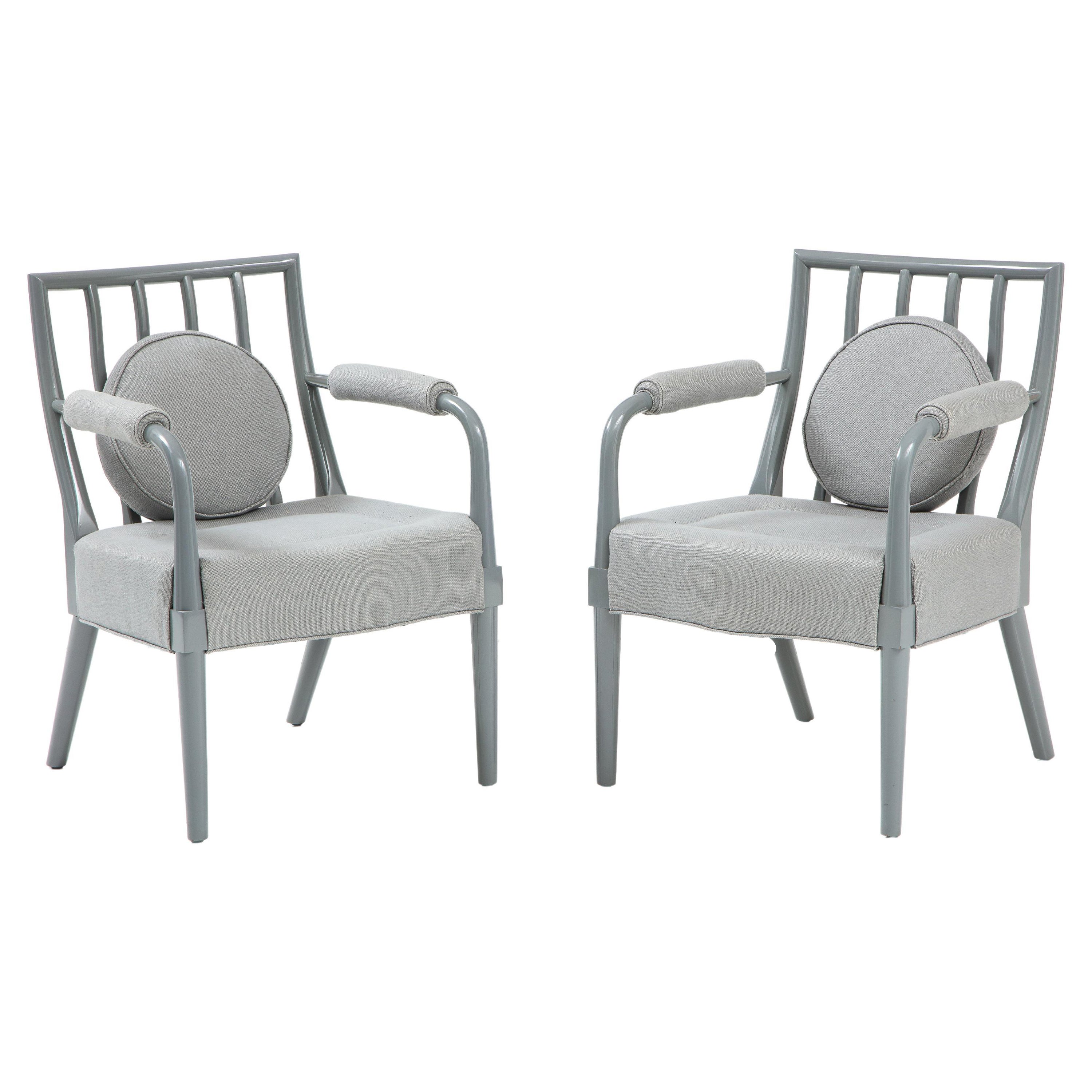 Pair of Armchairs by T.H. Robsjohn-Gibbings, United States, c. 1950 For Sale