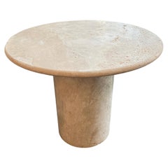 White Roman Travertine Bistro Table by Le Lampade