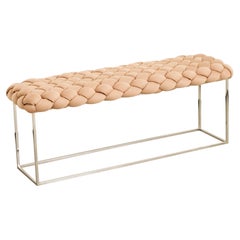 Banc contemporain tissé à la main, en rose, 2022