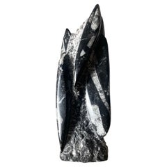 Brutalist Italian Marble and Chiseled Stone Sculpture, Unsigned, 1960s