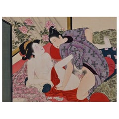 19th Century Japanese Shunga Hand-Scroll, Katsukawa School