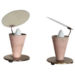 Pair of Pink Metal Table Lamp