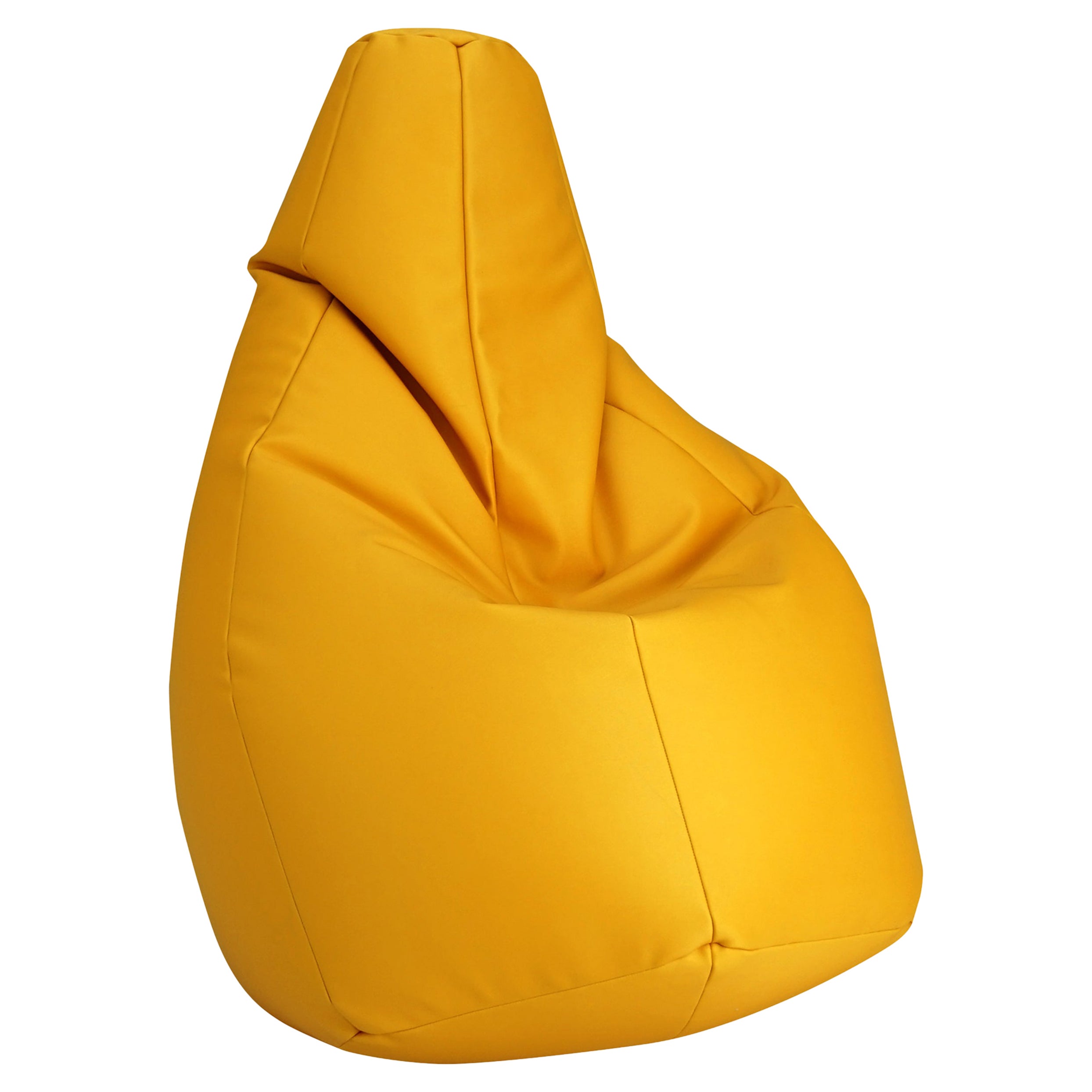 Zanotta Medium Sacco in Yellow Vip Fabric by Gatti, Paolini, Teodoro For Sale