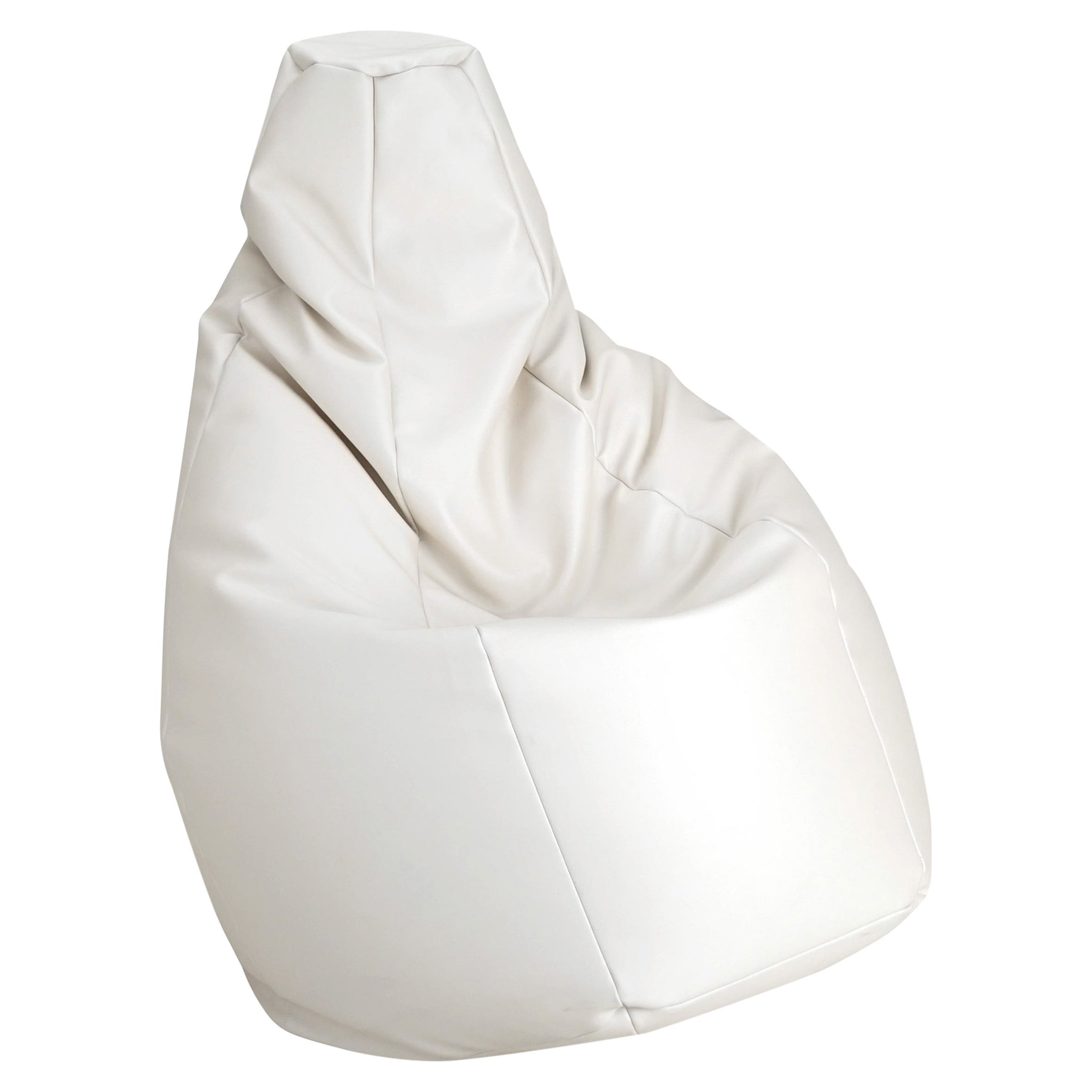 Zanotta Small Sacco in White Vip Fabric by Gatti, Paolini, Teodoro For Sale