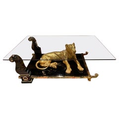 Luxurious Designer Coffee Table Panther Gold Plated with Piano Black