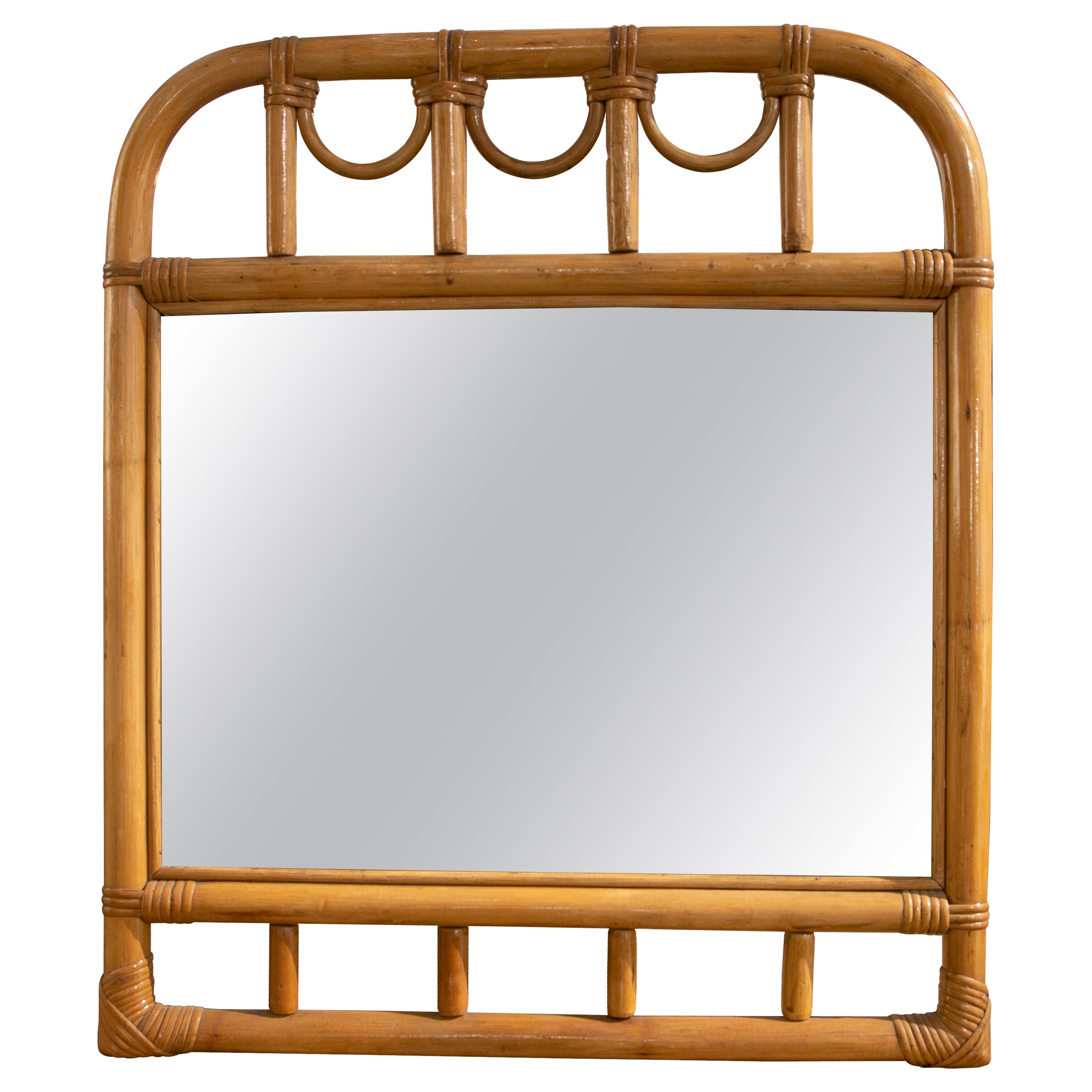 Handmade Bamboo Mirror  For Sale