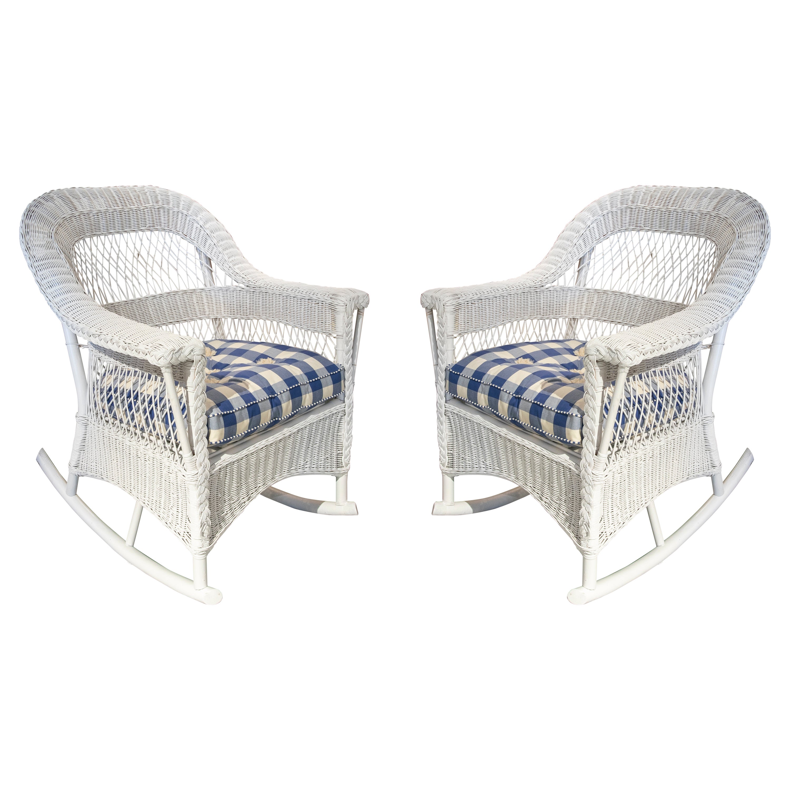 Italian Tubular Chrome and Wicker Rocking Chair at 1stDibs