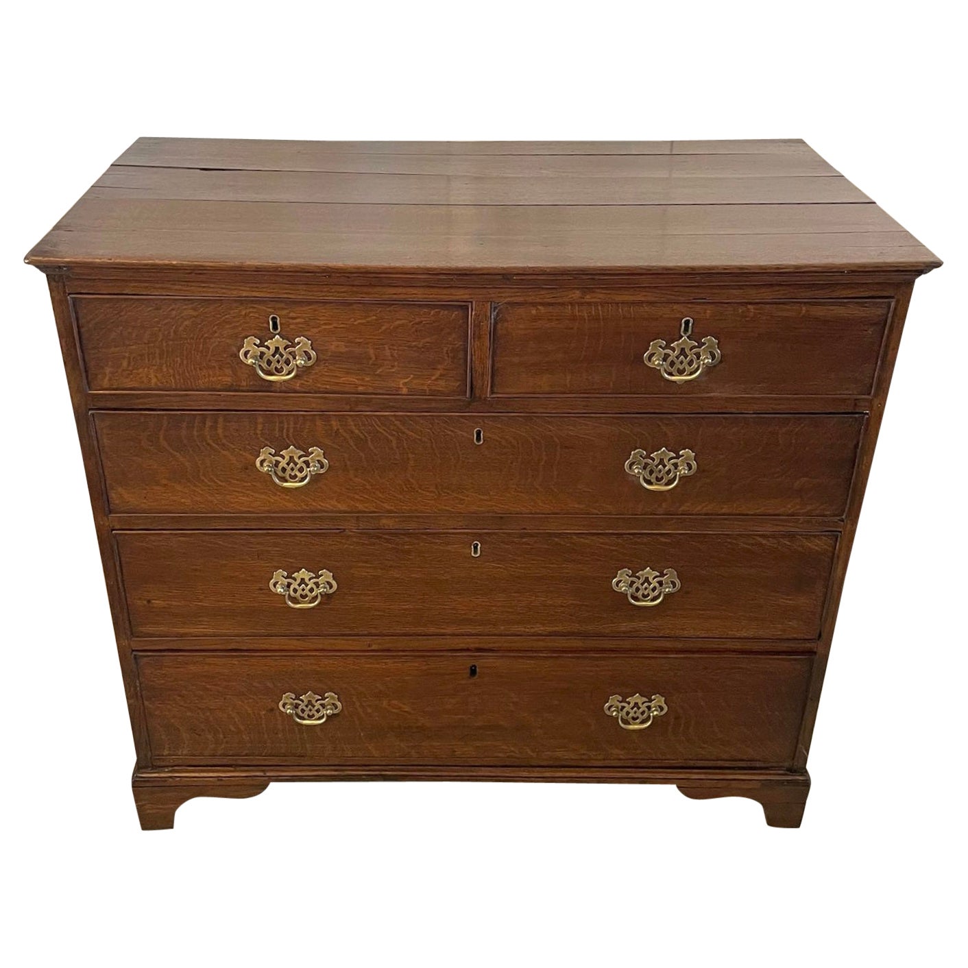 Antique George III Quality Oak Chest of Drawers For Sale