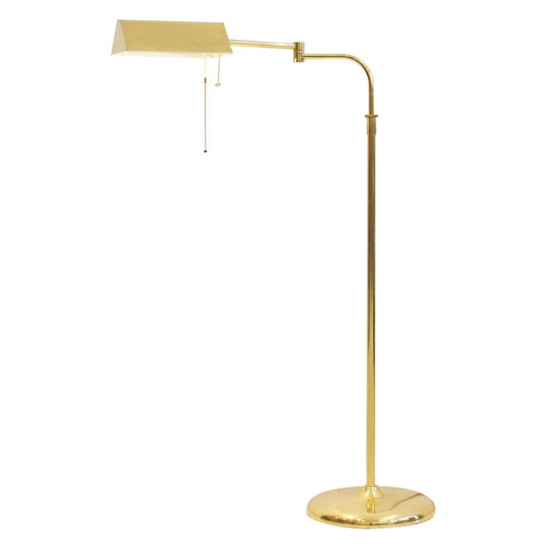 Brass 'Banker' Floor Lamp with Adjustable Light Point For Sale at 1stDibs